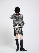 Women Printed Tie Dye Lapel Casual Shirt